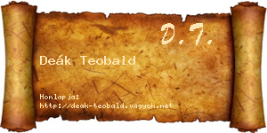 Deák Teobald névjegykártya